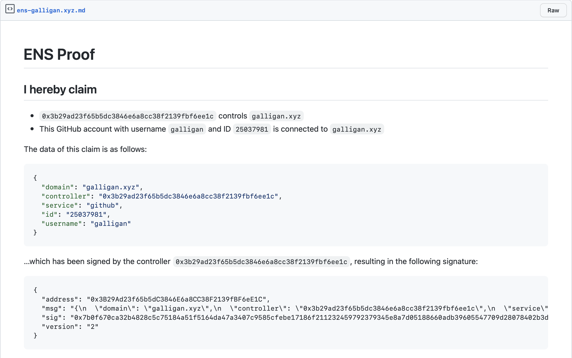 A decentralized method for proving ownership and control of social accounts